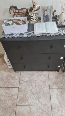 Black 3 Draw Dresser