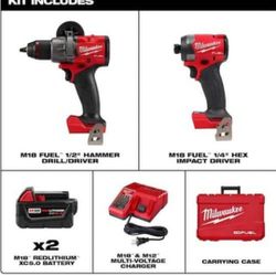 Si. Milwaukee M18 FUEL 18V Cordless Hammer Drill and Impact Driver Combo Kit (2-Tool) with 2 Batteries  
