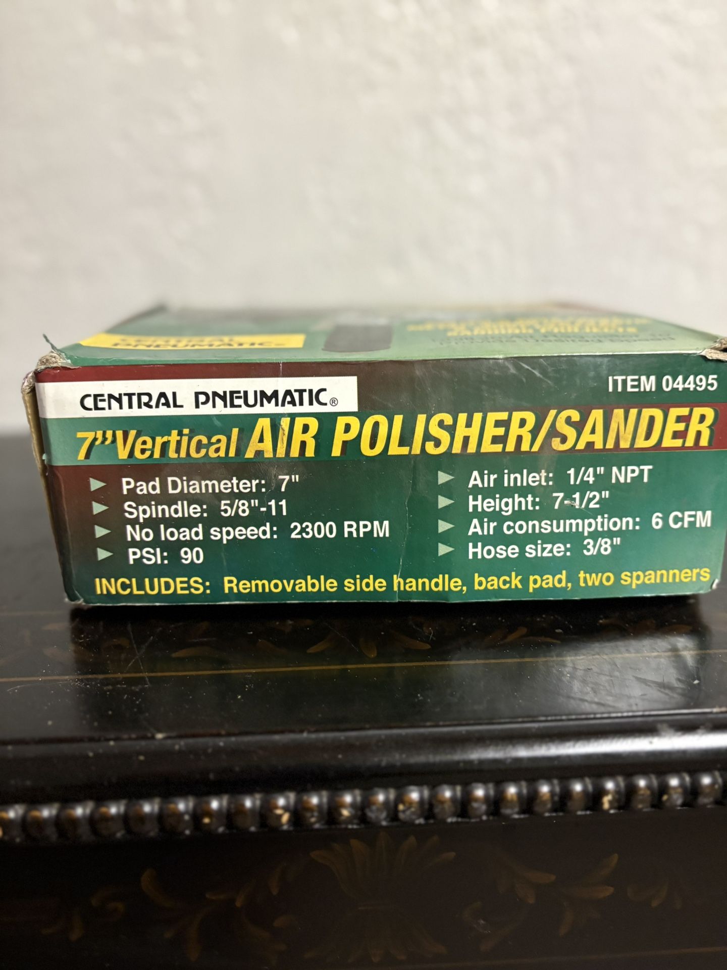 Central Pneumatic 7” Vertical Air Polisher/ Sander