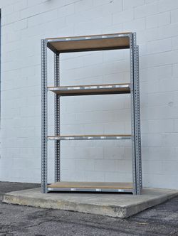 4 Tier Shelving 48 in W x 24 in D Used Heavy Duty Steel Boltless Storage Rack Delivery Available