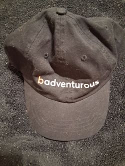Banfield Pet Hospital black cap with white and orange 'badventurous' text #pethospital #adventurous