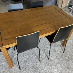Wood Dining Table and Chairs 