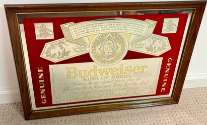 Vintage Budweiser Bar Mirror