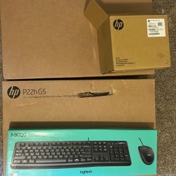 New 21.5 Monitor (2), Keyboard & Mouse, Docking Station