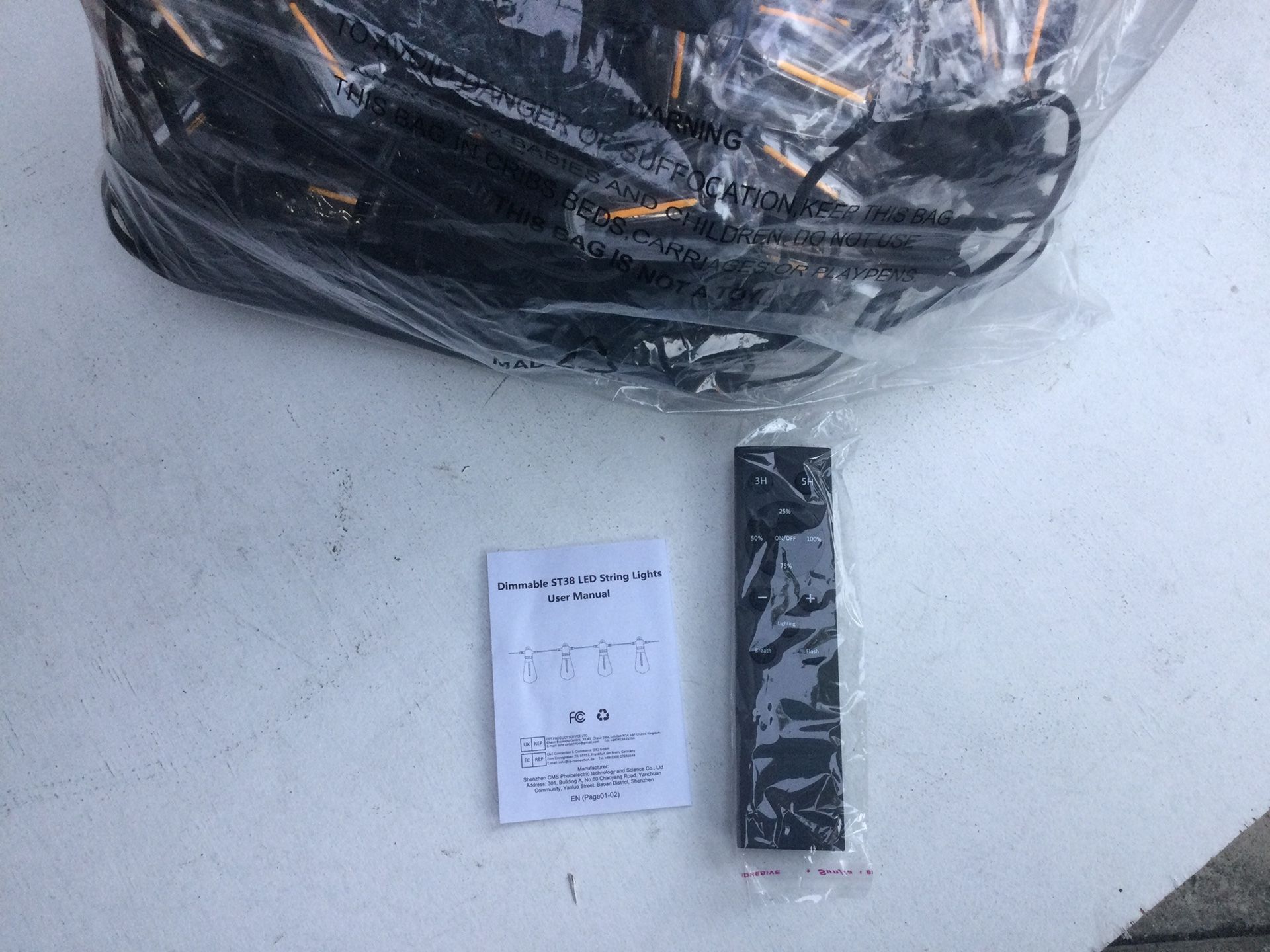 150FT Outdoor String Lights LED Patio Lights, Christmas, Back Yard With REMOTE CONTROL different Modes Waterproof ST38