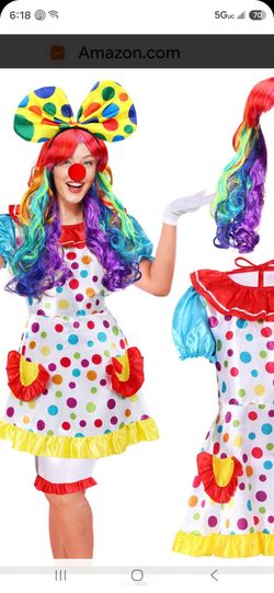 Women's Clown Halloween Costume Set