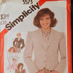 Simplicity 1980s Jacket Sewing Pattern 