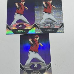 2011 Bowman Platinum Prospects Tyler Skaggs Lot Of 3 Arizona Diamondbacks