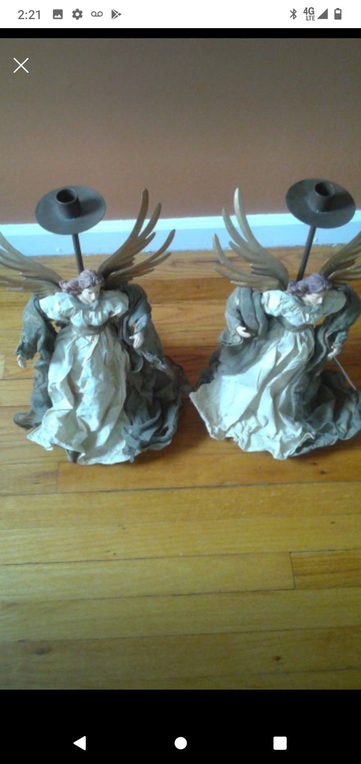 Fabric Candle Holders Angels
