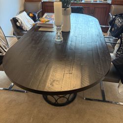 Modern Dining Table With 8 Leather Chairs