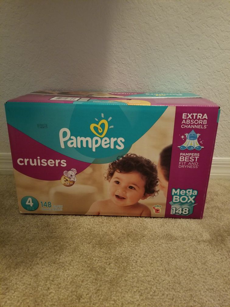 Pampers Cruiser #4, 148 diapers, brand new.