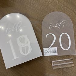 Wedding Table Numbers 