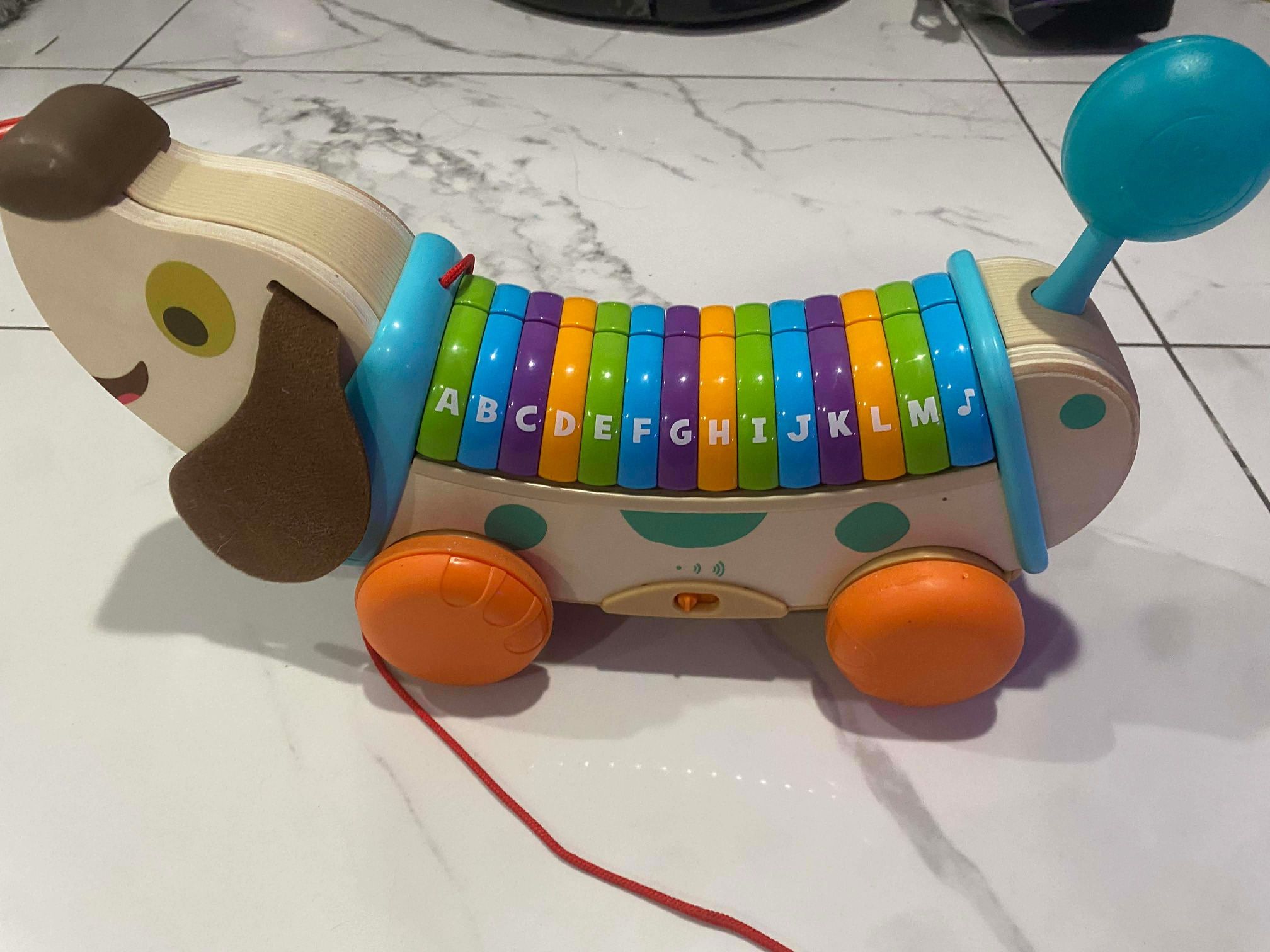 Leap Frog Wooden Alphapup ABC Singing Talking Pull-along Dog Toy 2 Volume Levels