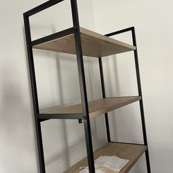 72" Loring 5 Shelf Ladder Bookshelf Vintage Oak - Threshold™. Metal Frame, Open Back Design