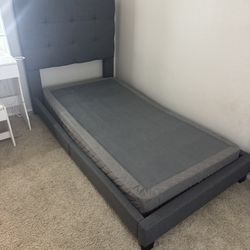 Twin Upholstery Bed Frame With Box Spring 