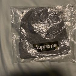 Supreme FW23 Camo Box Logo Beanie Heather Grey