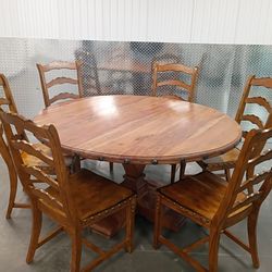 7 Piece All Wood Dining Set