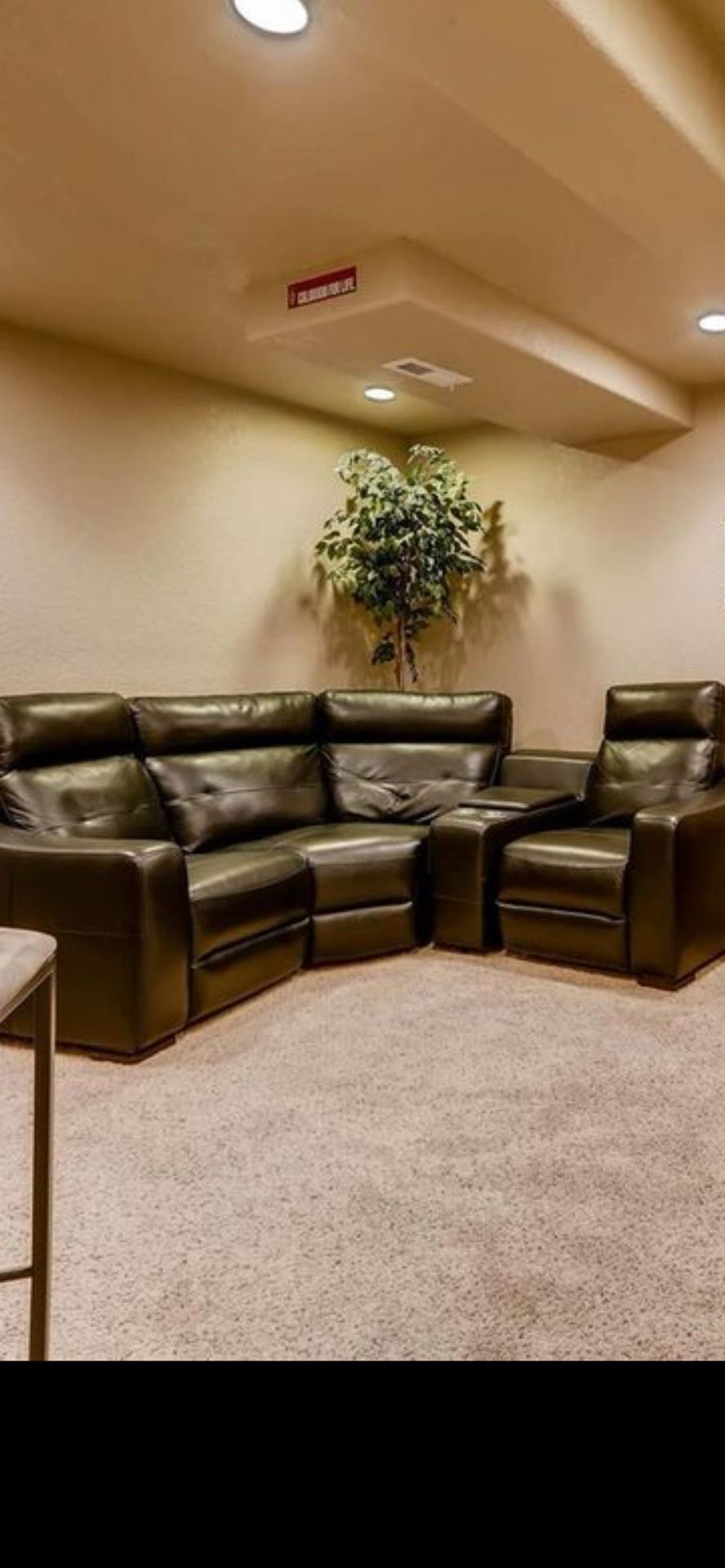 Black Leather theatre Sofa