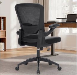 Heavy Duty Office Chair-400lbs, Ergonomic Desk Chair for Heavy People, Computer Chair with Flip-Up Arms, Adjustable Lumbar Support and Pu Leather Cush