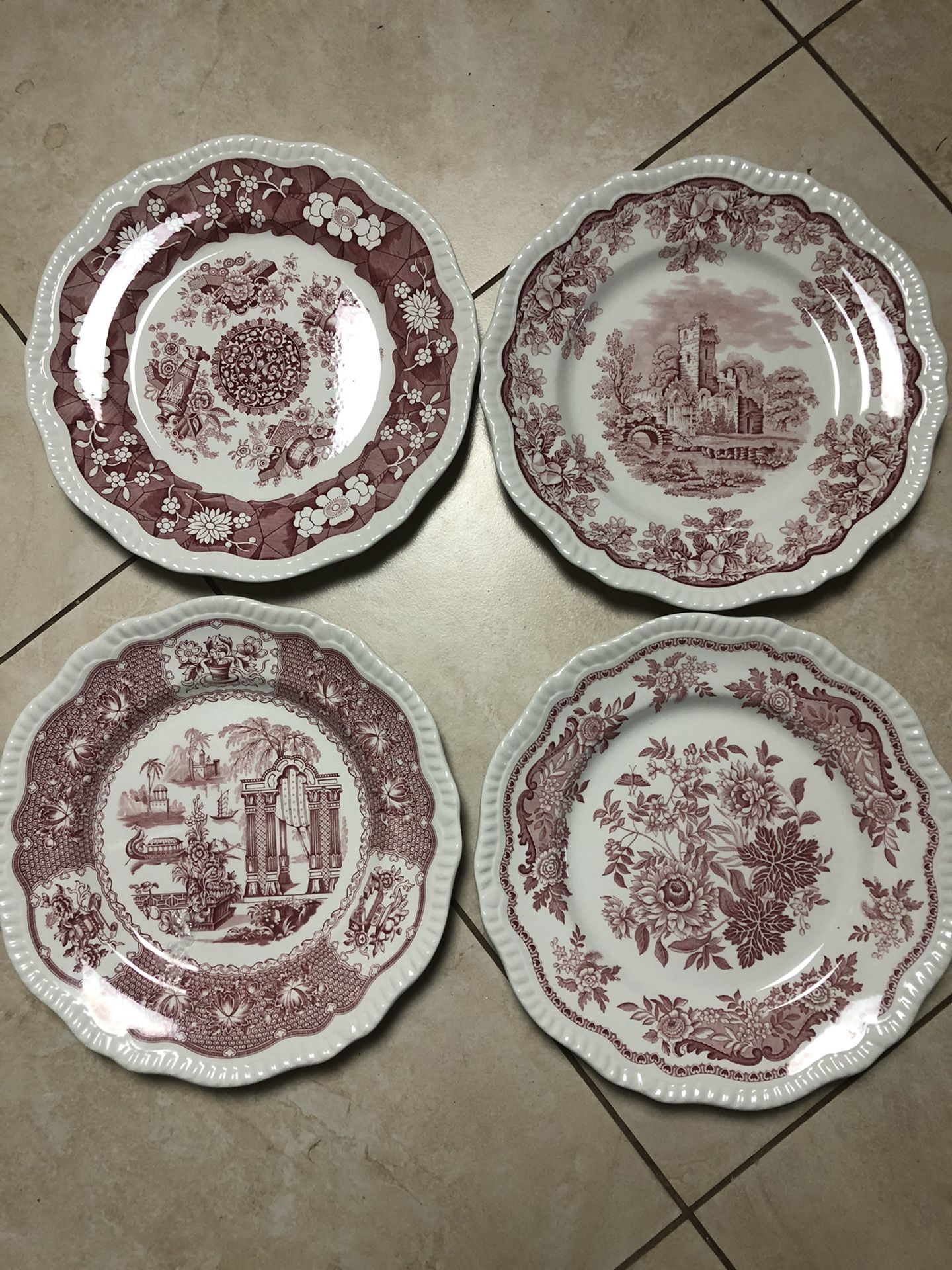 Lot of 4 Spode Archive Collection Regency Plates