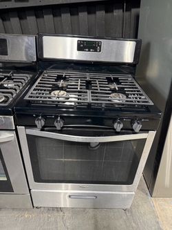 Whirlpool stainless steel 4 burner range stove