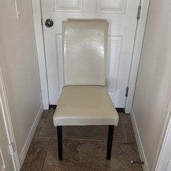 6 piece Slim PU leather beige dining chairs