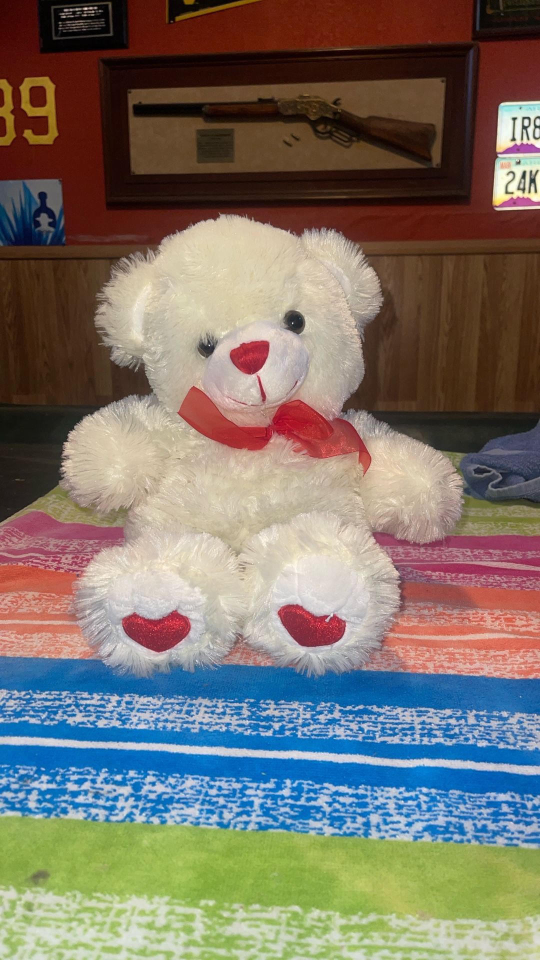 Build-A-Bear Lil Love Valentine Hugs Teddy, a vintage plush toy from 2005 16”