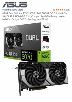 ASUS Dual GeForce RTX 5070 OC 12GB GPU