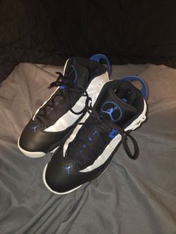 Air Jordan 6 Rings Black White Blue Sneakers