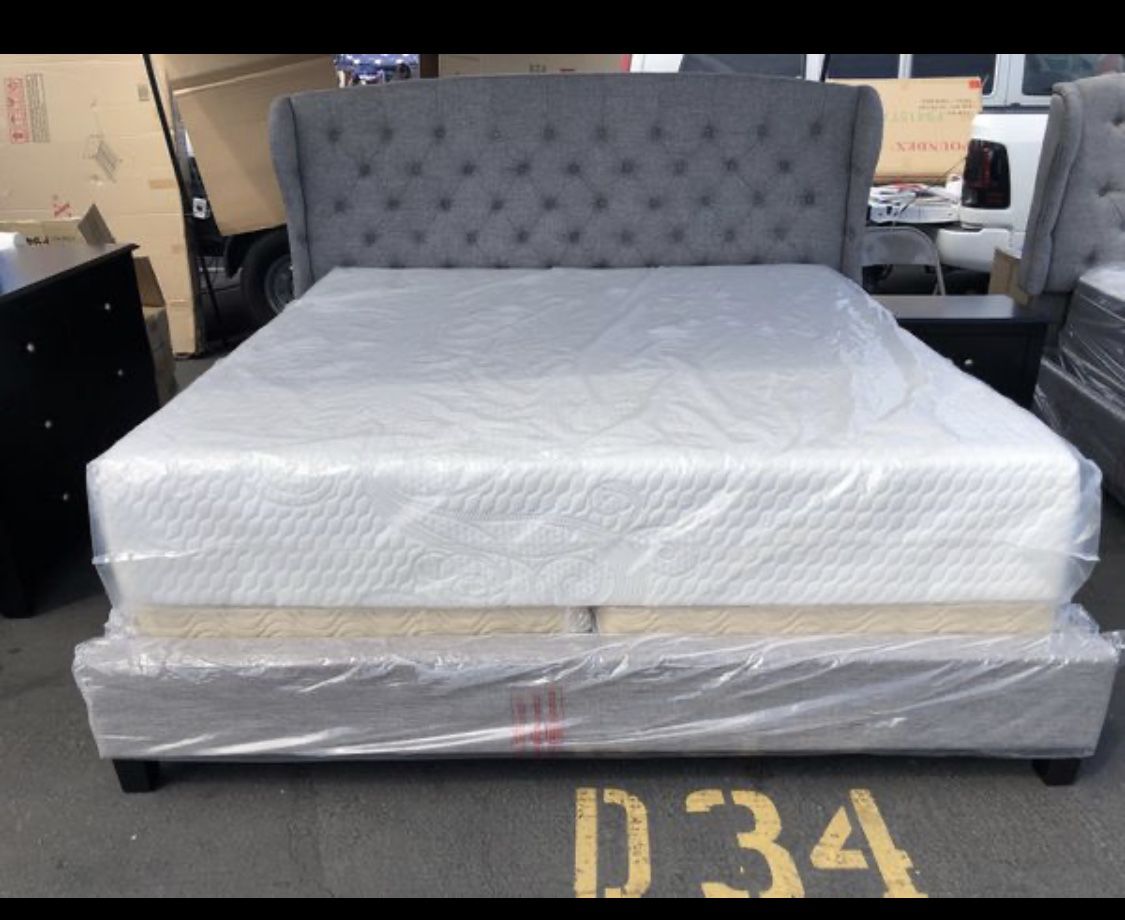 Eastern King Or California King Bed With Memory Foam And Box Spring Only 