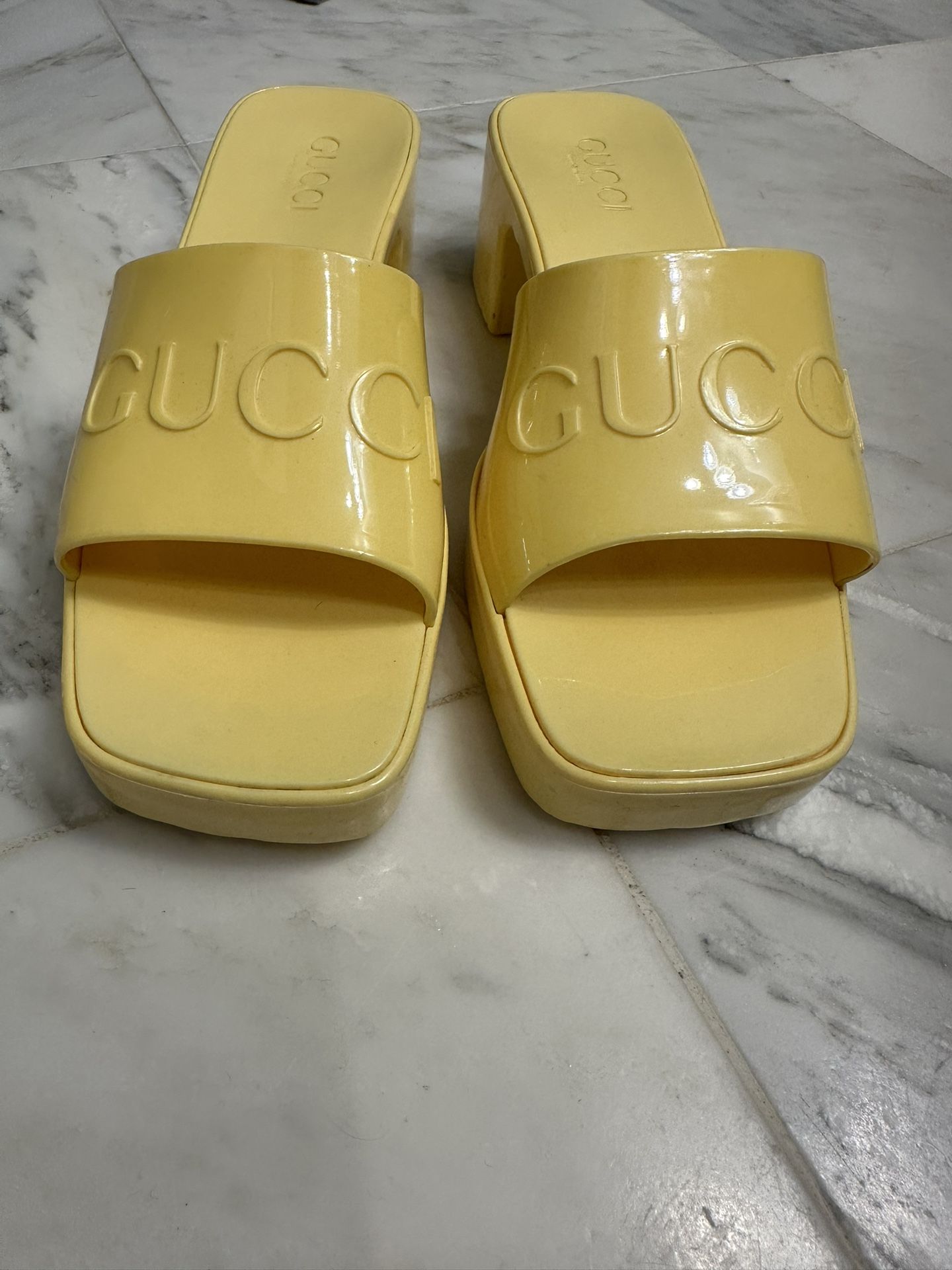 Gucci Yellow Slides Size 6