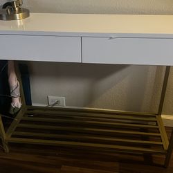 Console Table- White And Gold