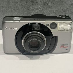 Canon Sure Shot 105 Zoom 35mm Point & Shoot Film Camera Silver Black