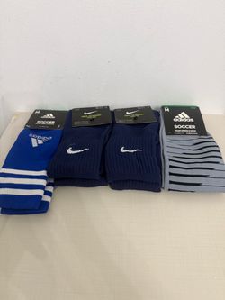 Nike & Adidas Soccer Socks Bundle – 4 Pairs