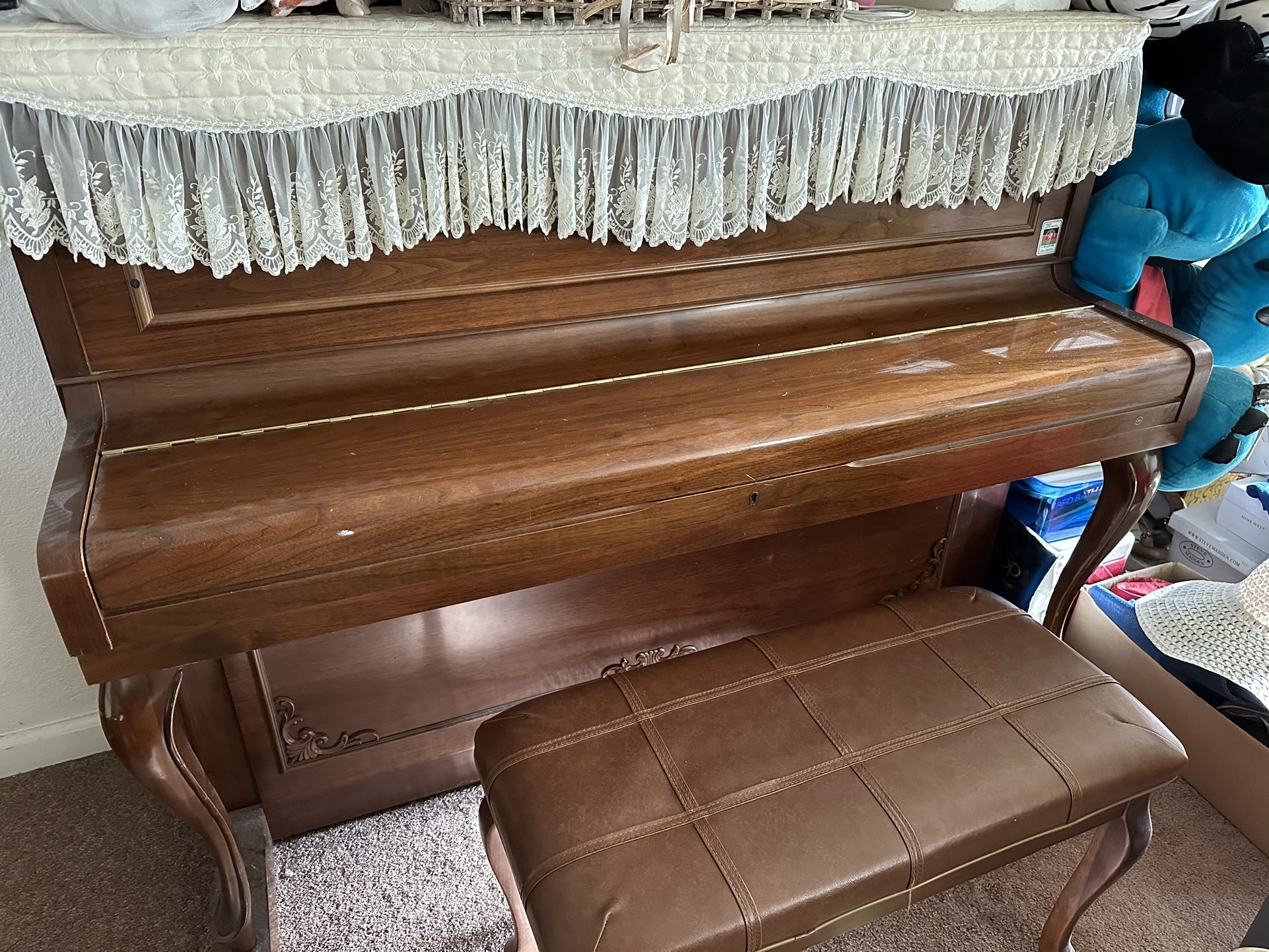 Samick Upright Piano And Bench Excellent Condition In-Tune
