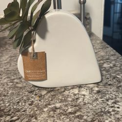 Artificial Succulents Plant In A White Porcelain Vase.