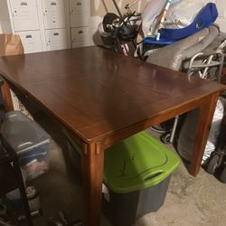 Solid Wood Dining Table With 6 Chairs 