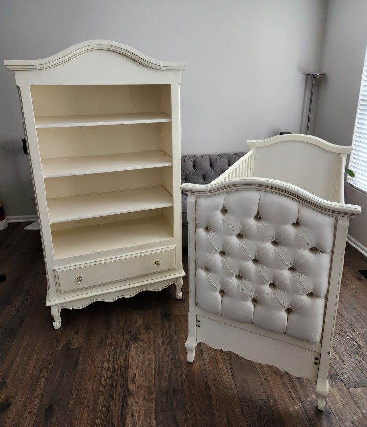 AFK Fine Furniture For Children Bordeaux Crib and Tall Bookcase