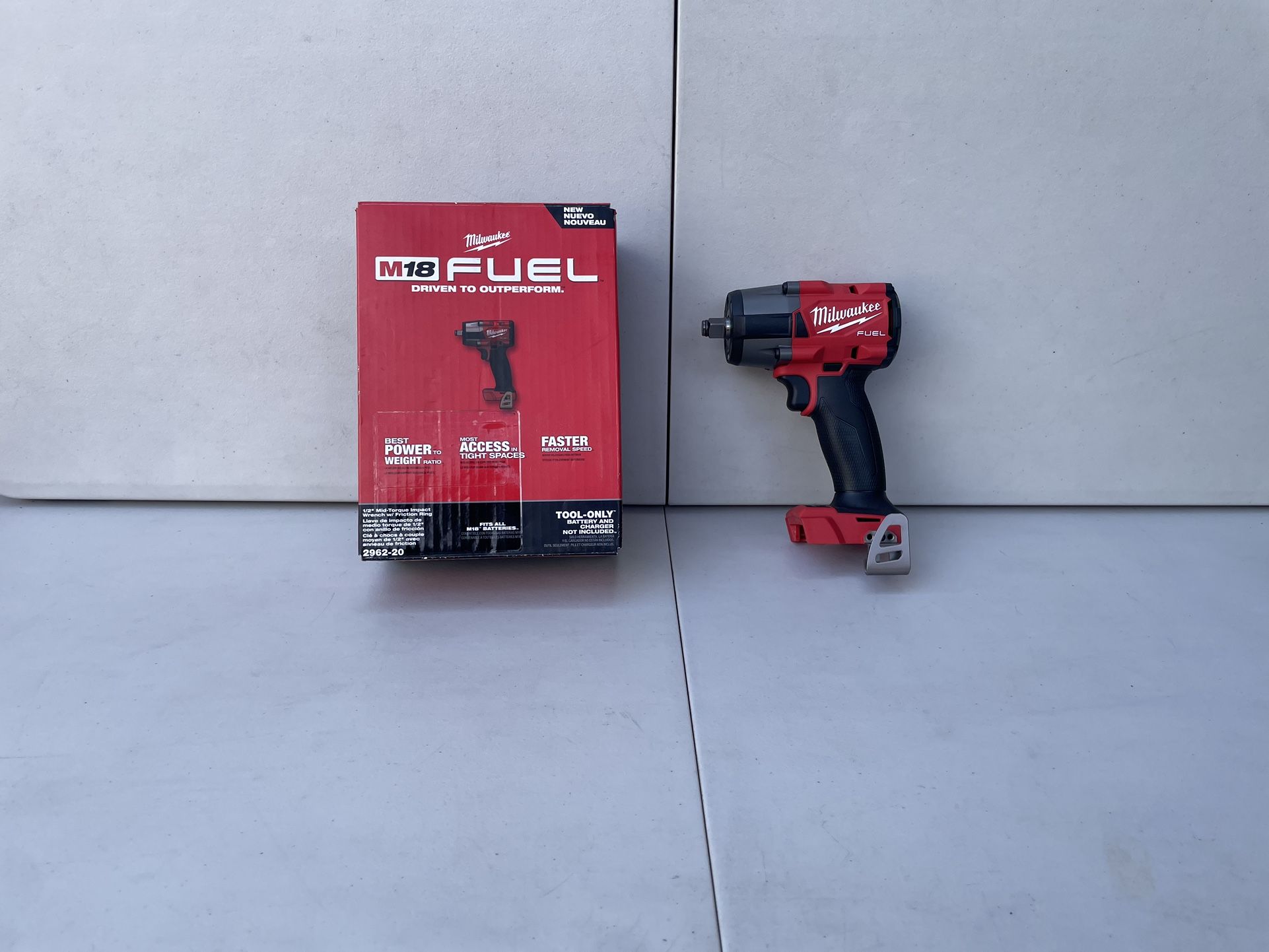 Milwaukee 1/2” Mid-Torque Impact Wrench W/Friction Ring Model 2962-20 (Tool Only)