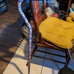 Health Foam Grip Orthopedic Offset Handle Cane, Butterfly, Adjustable Height 
Support Legs Grandma Mom Aunt Help, pretty, Like New