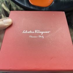 Red Salvador Ferragamo Belt W/ Gold Buckle