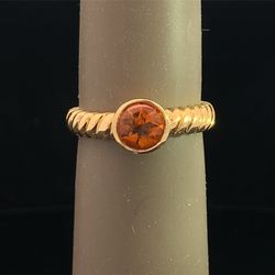 Brand New Solid  18kt Gold With Real Citrine Ring 