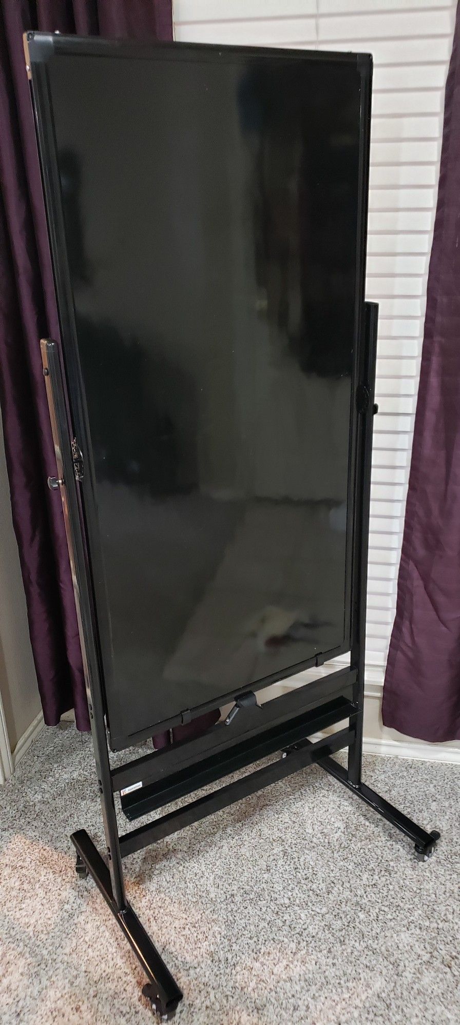 68in Kamelleo Commercial Double Sided Magnetic Dry Erase Blackboard Sign on Sturdy Wheels 26x68