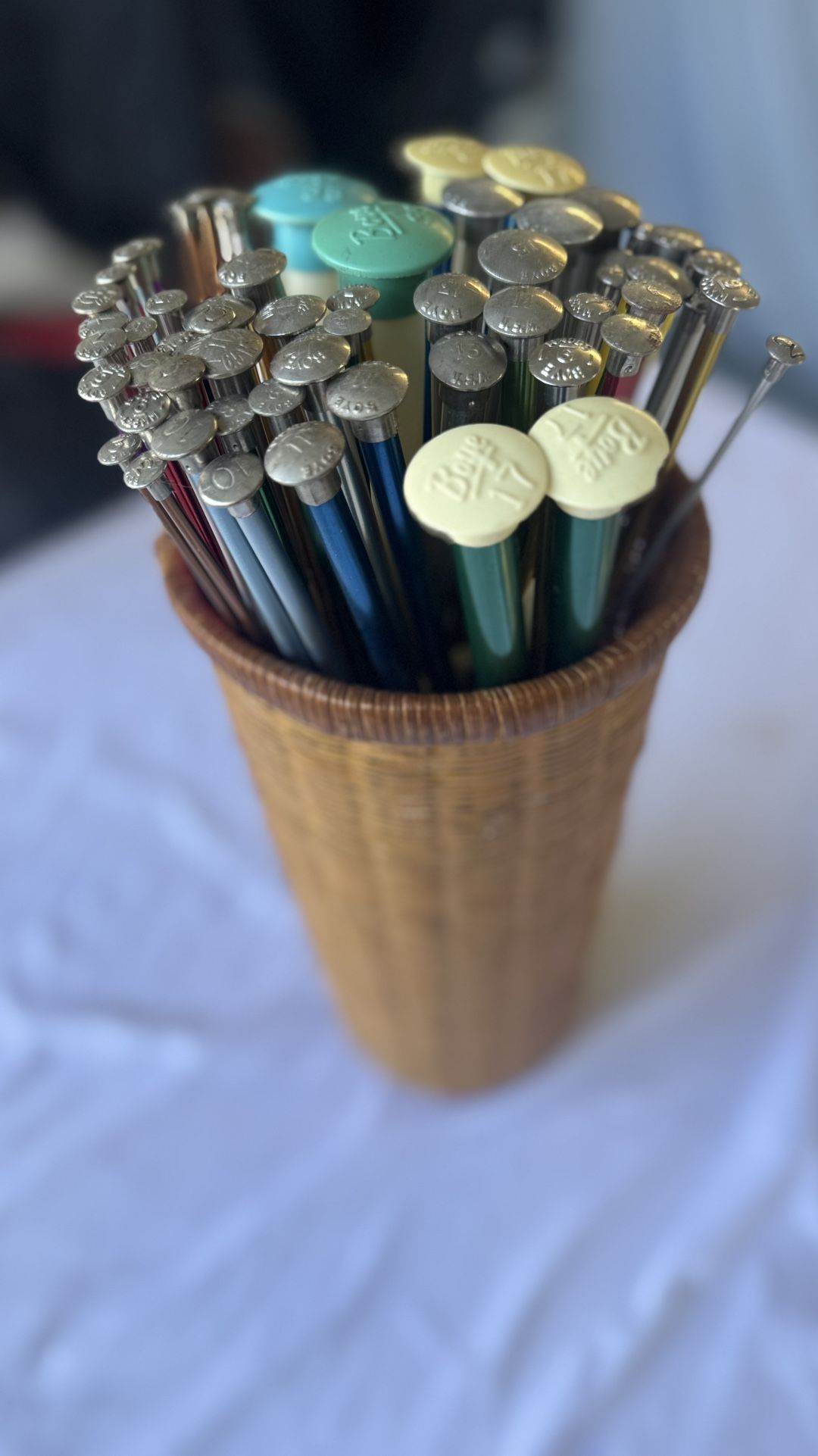 Knitting needles, some of them are vintage