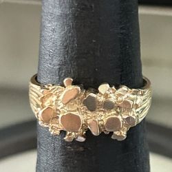 14 K Solid Gold Nugget Ring 