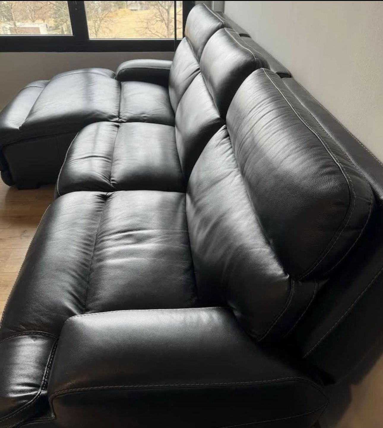 Leather Power Reclining Sectional