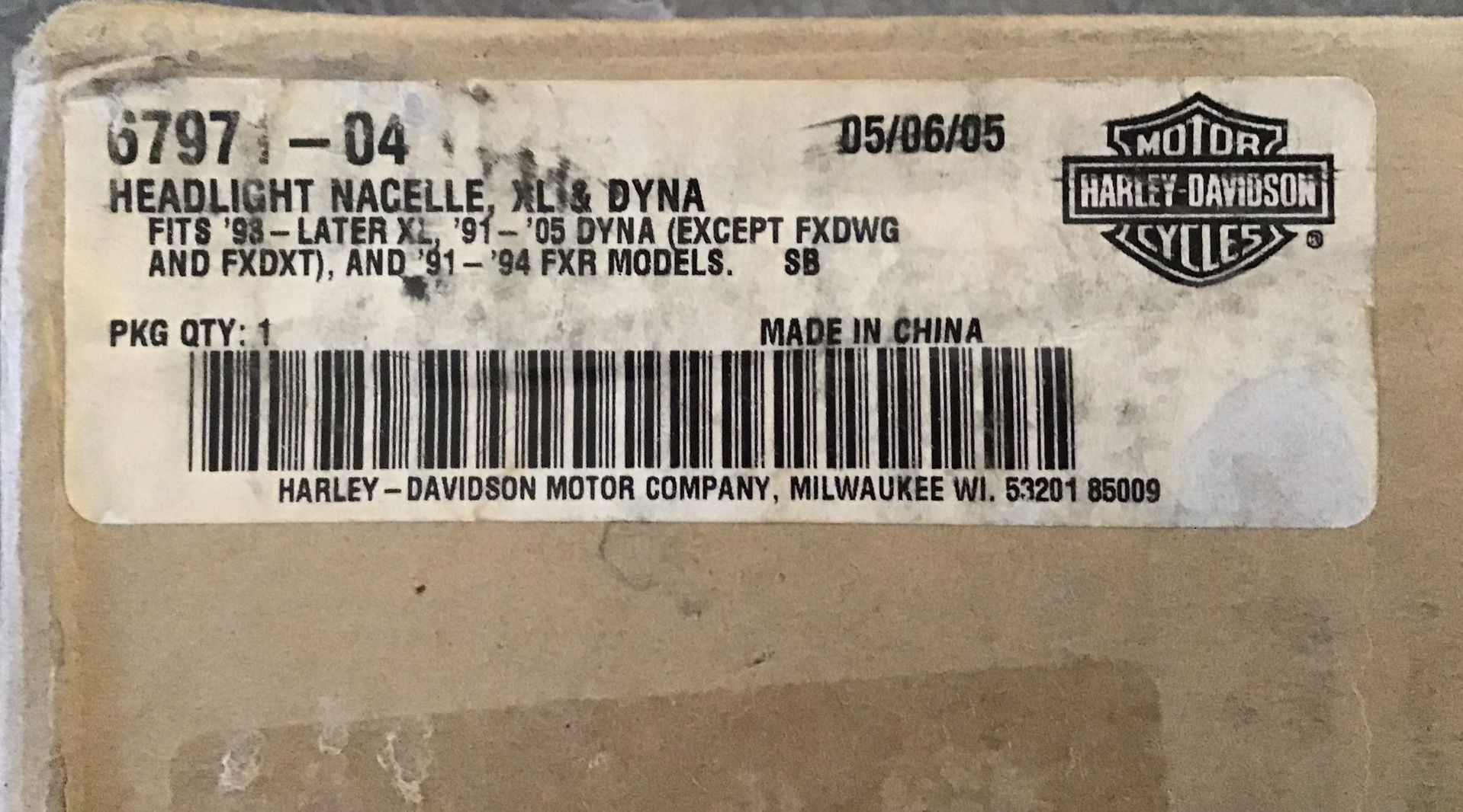 Obsolete Harley-Davidson Nacelle Part# 67971-04 (For 39mm Forks