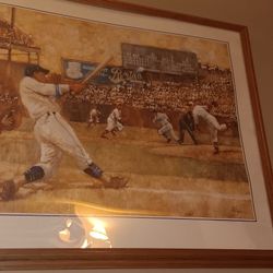 Babe Ruth Lithograph Print Artist Signed