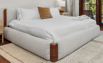 Crate & Barrel Shinola Runwell King Upholstered Bed Frame