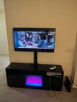 Black Fireplace TV stand